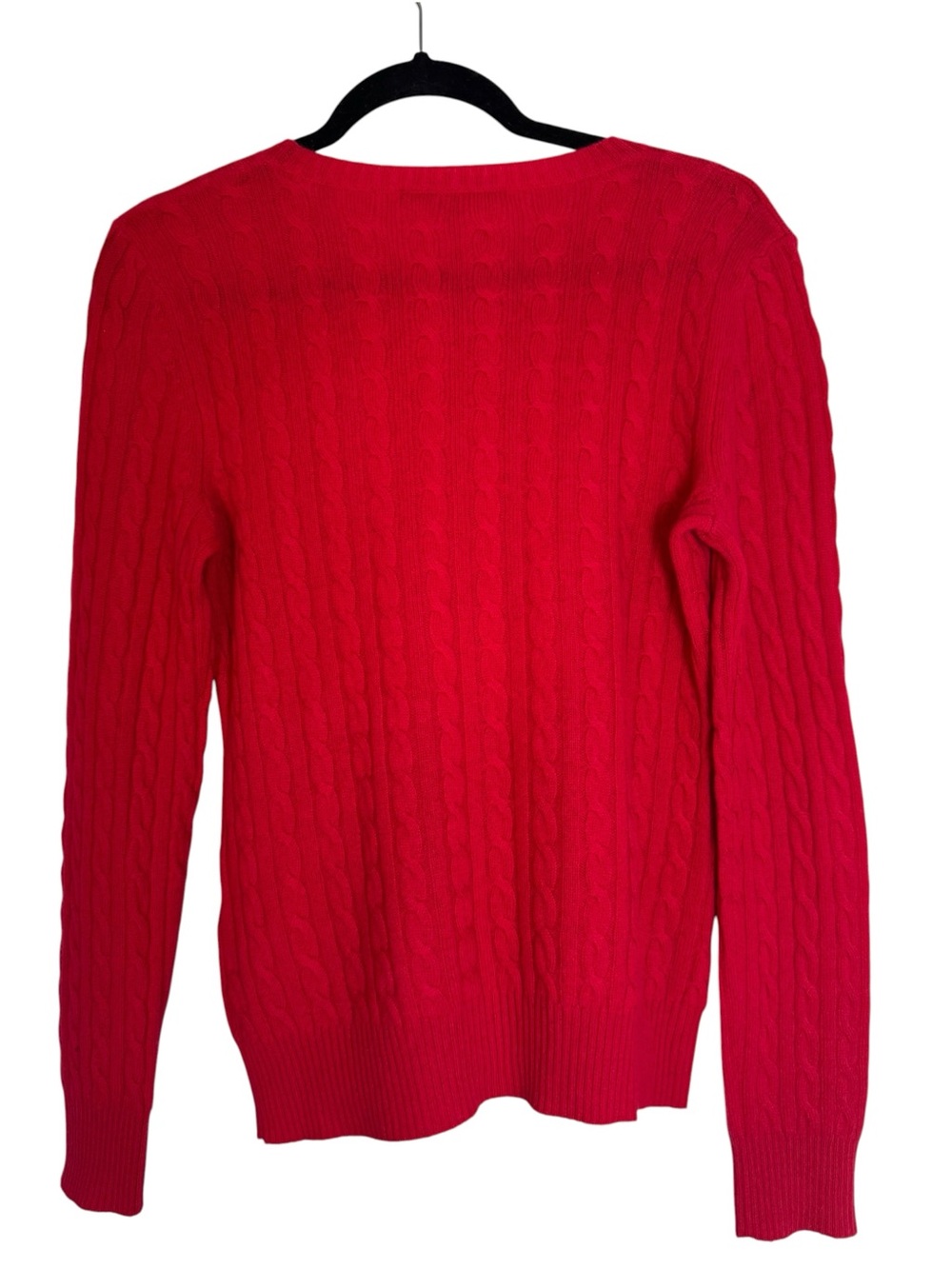 ANTONIO MELANI Red Cable-Knit 100% Cashmere Crewneck Small Sweater - Picture 2 of 6